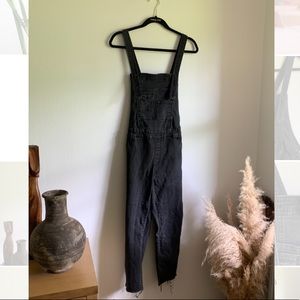 Free People cropped Black Denim Overalls